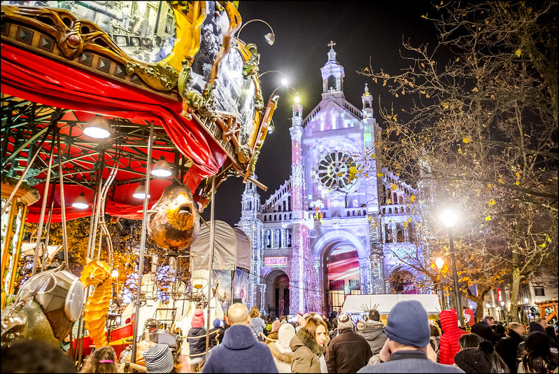 Christmas Market in Brussels Place Sainte-Catherine - Sint-Katelijneplein