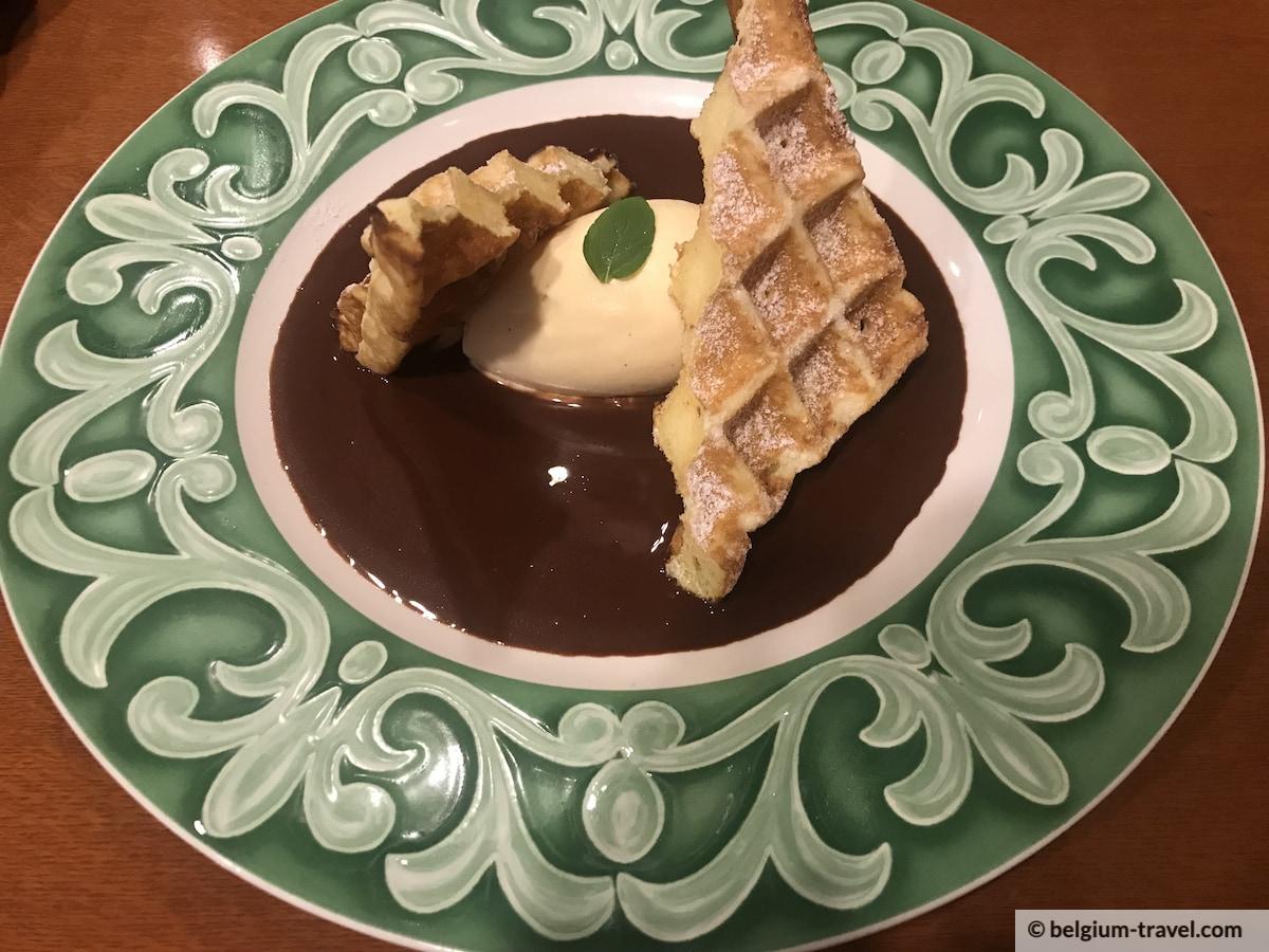 belgian waffle and ice cream