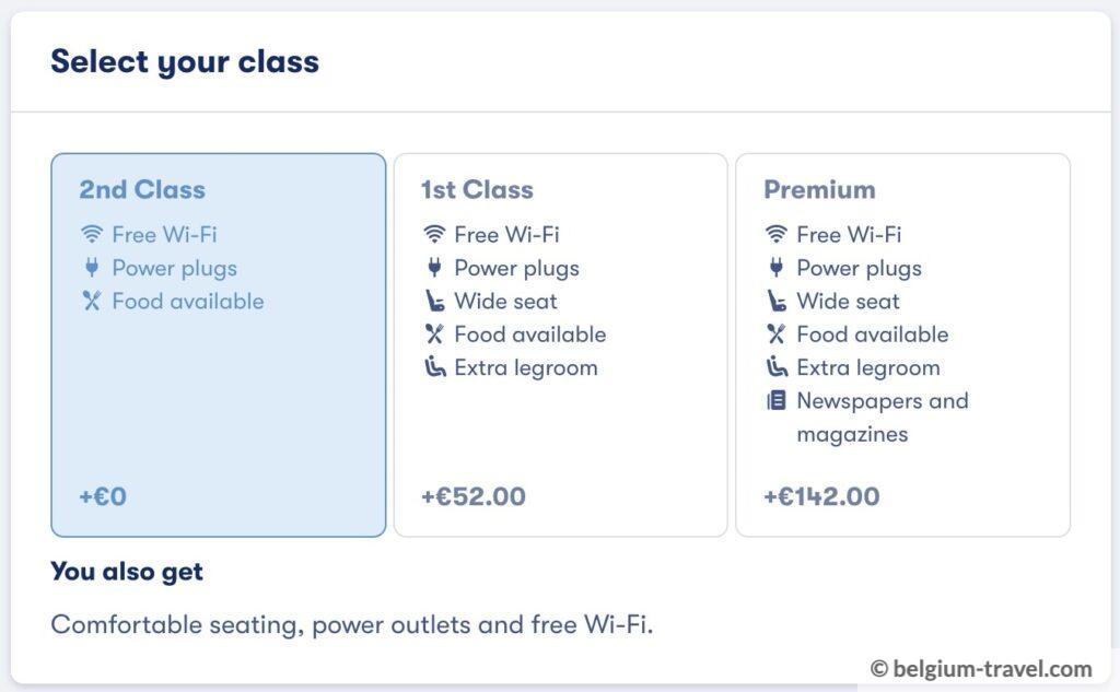 Thalys Seat Options