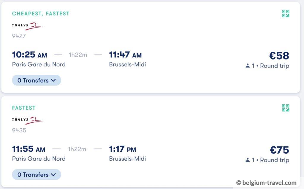 How to buy train tickets between Belgium and Paris
